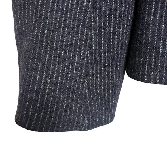 Massimo Dutti Navy Blue Pin-Stripe Wool Blazer Jacket Size US 6 - Picture 6 of 12